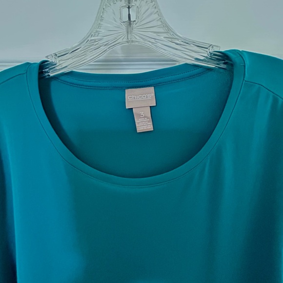 Chicos Off the Rack scoop neck tee, 3/4 sleeves. Very comfortable, Sz 3 $10 NWT - Picture 4 of 10